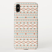 Coque iPhone XS Max Aztec Formes Motif rouille crème Turquoise (Dos)
