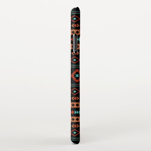 Coque iPhone XS Max Aztec Rusts Turquoise Noir Motifs mélangés Motif (Côté droit)