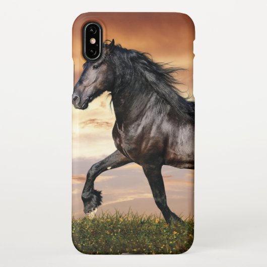 Coque iPhone XS Max Beau Cheval Noir (Dos)