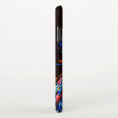 Coque iPhone XS Max Blue Orange Floral Moderne Art Abstrait Motif #03 (Côté droit)