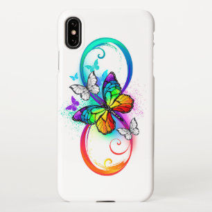 Coque iPhone XS Max Bright infinity with rainbow butterfly