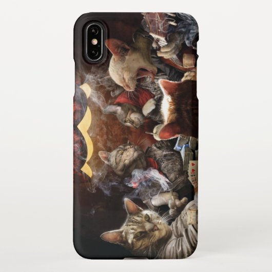 Coque iPhone XS Max Chats jouant au poker (Dos)