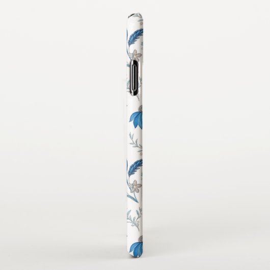 Coque iPhone XS Max Chinoiserie Blue Echinacea Pattern (Côté droit)