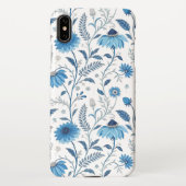 Coque iPhone XS Max Chinoiserie Blue Echinacea Pattern (Dos)