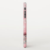 Coque iPhone XS Max Chinoiserie rose Oiseau Floral Élégant (Côté gauche)