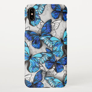Coque iPhone XS Max Composition des White and Blue Butterflies
