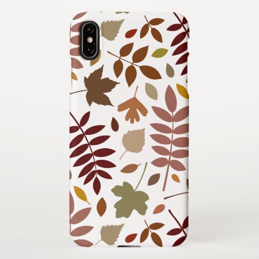 Coque iPhone XS Max Couleurs d'automne en blanc pour les Feuilles tomb (Dos)