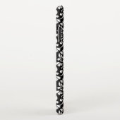 Coque iPhone XS Max Feuille Damask Patte blanc sur noir (Côté droit)