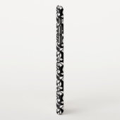 Coque iPhone XS Max Feuille Damask Patte blanc sur noir (Côté gauche)