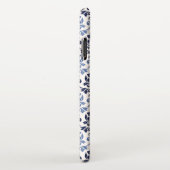 Coque iPhone XS Max Feuille Damask Pattern Blues on Cream (Côté droit)