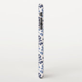 Coque iPhone XS Max Feuille Damask Pattern Blues on Cream (Côté gauche)