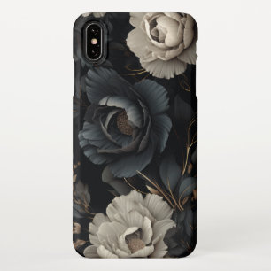 Coque iPhone XS Max Fleurs noires et blanches