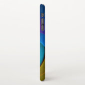 Coque iPhone XS Max Floral moderne Art Abstrait rose Bleu Motif #17 (Côté gauche)