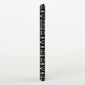 Coque iPhone XS Max Formes Aztec Motif gris noir (Côté droit)