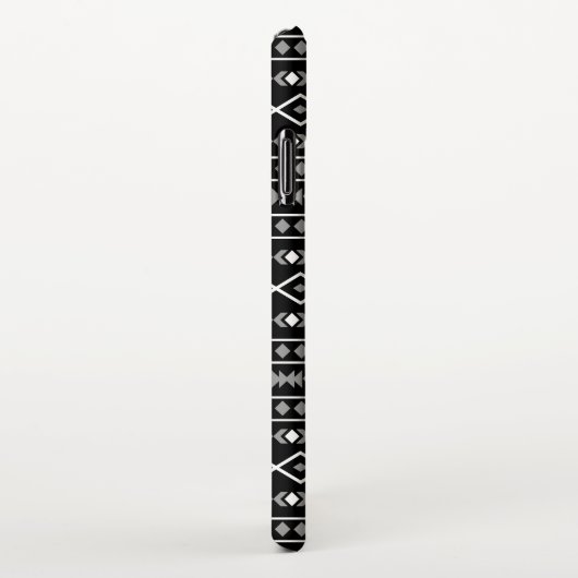 Coque iPhone XS Max Formes Aztec Motif gris noir (Côté droit)