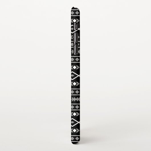 Coque iPhone XS Max Formes Aztec Motif gris noir (Côté gauche)