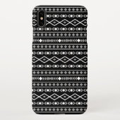Coque iPhone XS Max Formes Aztec Motif gris noir (Dos)