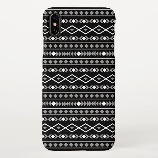 Coque iPhone XS Max Formes Aztec Motif gris noir (Dos)