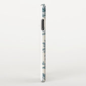 Coque iPhone XS Max Français toile de jouy sage vert élégant (Côté droit)