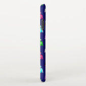 Coque iPhone XS Max Jockey Soie Cheval Motif sur Blue (Côté droit)