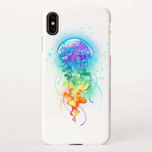 Coque iPhone XS Max Méduse arc-en-ciel (Dos)