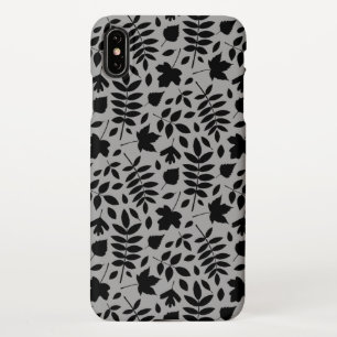 Coque iPhone XS Max Motif Feuille tombé noir sur gris