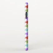 Coque iPhone XS Max Multicolor Houndstooth+Motif blanc (Côté droit)