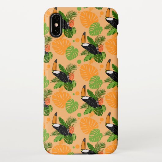 Coque iPhone XS Max Oiseau tropical Toucan Motif sans couture (Dos)