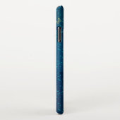 Coque iPhone XS Max Papillons d'or sur un Arrière - plan bleu (Côté droit)