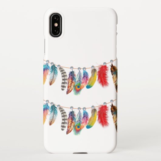 Coque iPhone XS Max Plumes, Amérindien 🪶🪶🪶 (Dos)