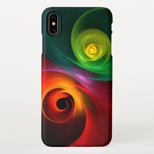 Coque iPhone XS Max Red Green Yin Yang Moderne Motif d'art Abstrait #2 (Dos)