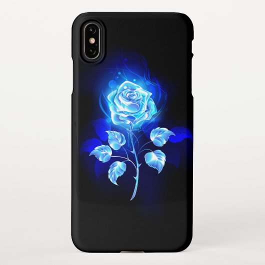 Coque iPhone XS Max Rose bleu brûlant (Dos)