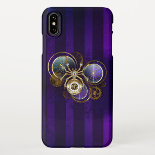 Coque iPhone XS Max Spider Steampunk sur Arrière - plan pourpre