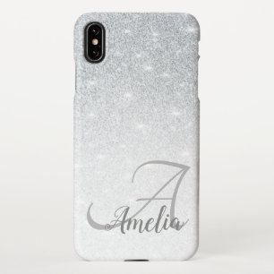 Coque iPhone XS Max Stylish Girly Crystal Silver Parties scintillant S
