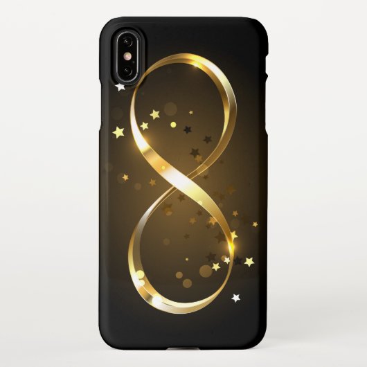 Coque iPhone XS Max Symbole d'infini doré (Dos)