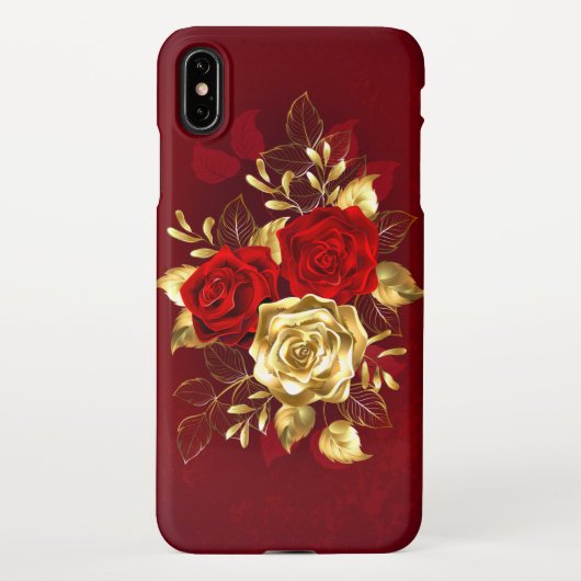 Coque iPhone XS Max Trois Roses de bijoux (Dos)