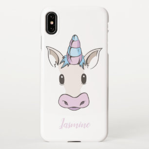 Coque iPhone XS Max Visage Unicorne Avec Votre Nom