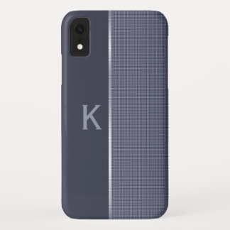 Coque iPhone XS Monogrammed bleu ardoise