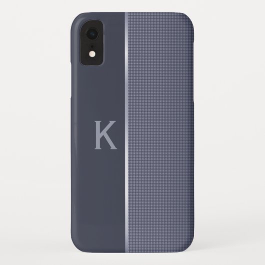 Coque iPhone XS Monogrammed bleu ardoise (Dos)