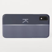 Coque iPhone XS Monogrammed bleu ardoise (Dos (Horizontal))