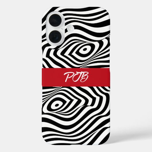 Coque iphone Zebra moderne - Monogramme Gras (Verso)