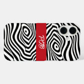 Coque iphone Zebra moderne - Monogramme Gras (Verso (horizontal))