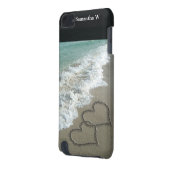 Coque iPod Touch 5G Deux coeurs de sable sur la plage, océan (Dos gauche)