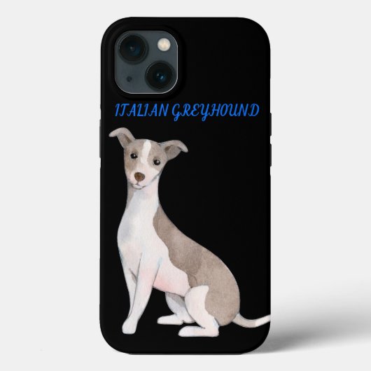 Coque ITALIEN GREYHOUND APPLE IPHONE 13. (Verso)