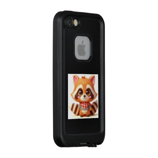 COQUE LifeProof POUR iPhone  赤と白のチェックのスカーフがトレードマークだよ💛アライグマのポポ (Dos/Droite)