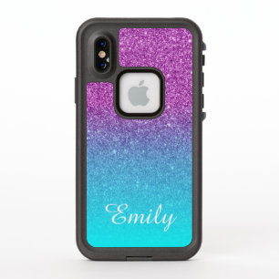 Aqua Ombre Violet Paillettes Personnalisé