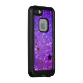 Coque LifeProof Pour iPhone Arrière - plan de feuille violet avec étoiles (Dos/Droite)