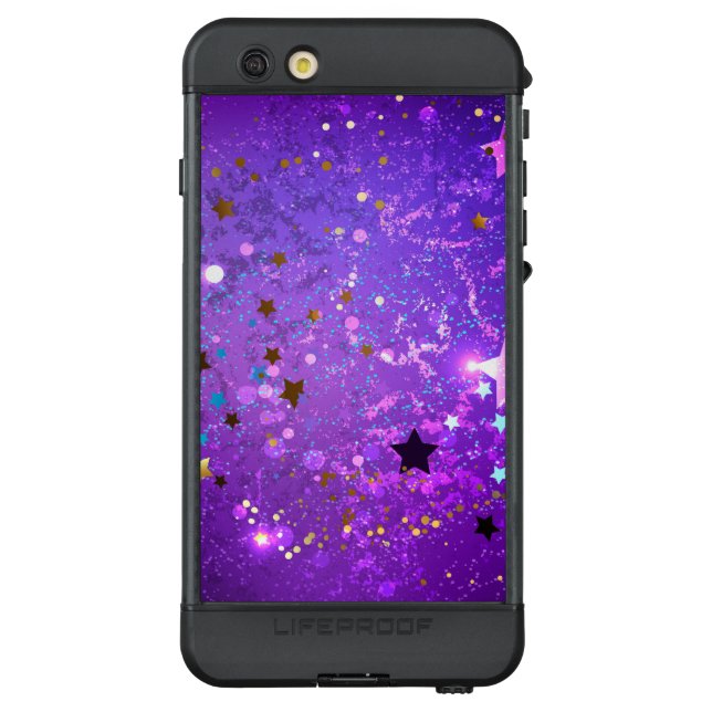 Coque LifeProof Pour iPhone Arrière - plan de feuille violet avec étoiles (Dos)