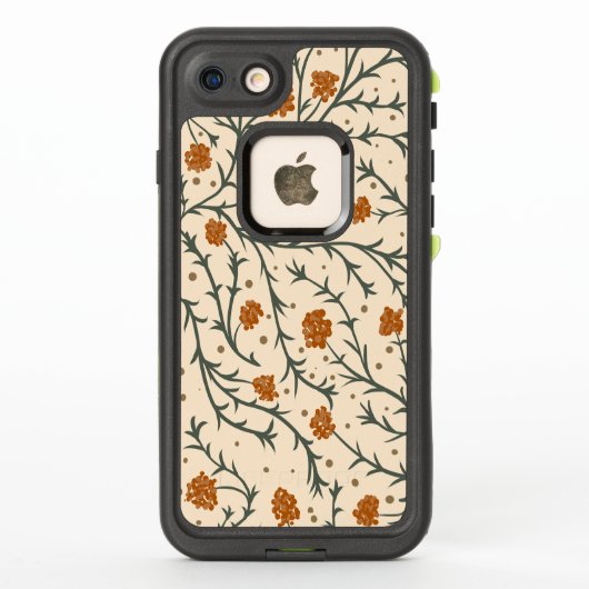 Coque LifeProof Pour iPhone Baisers d'émeraude sous le cœur de gui (Dos)