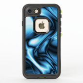 Coque LifeProof Pour iPhone Blue Silk wave (Dos)